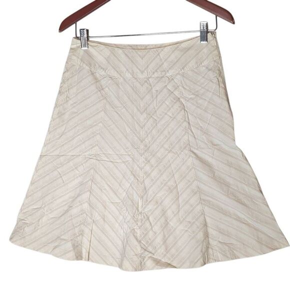 Ann Taylor Chevron Herringbone Off White A Line Mini Skirt 2P - Picture 1 of 8